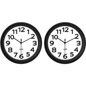 2 Pack Silent Wall Clock, 10 Inch Non Ticking Quiet Digital Sweep Decorative